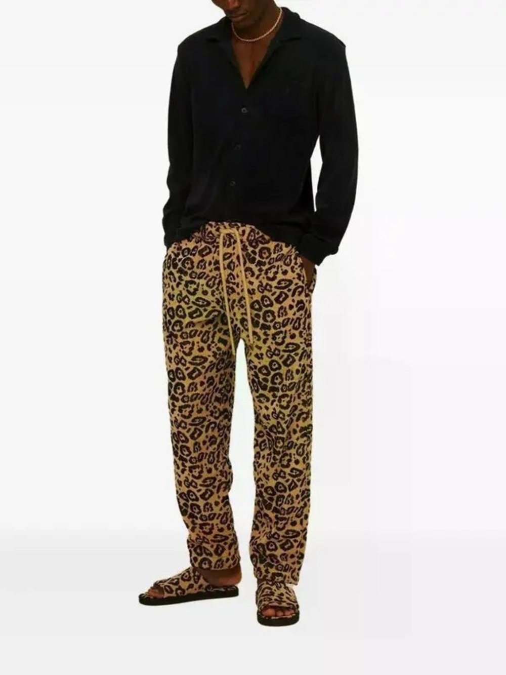 OAS Leopard Print Track Pants in Brown & Black